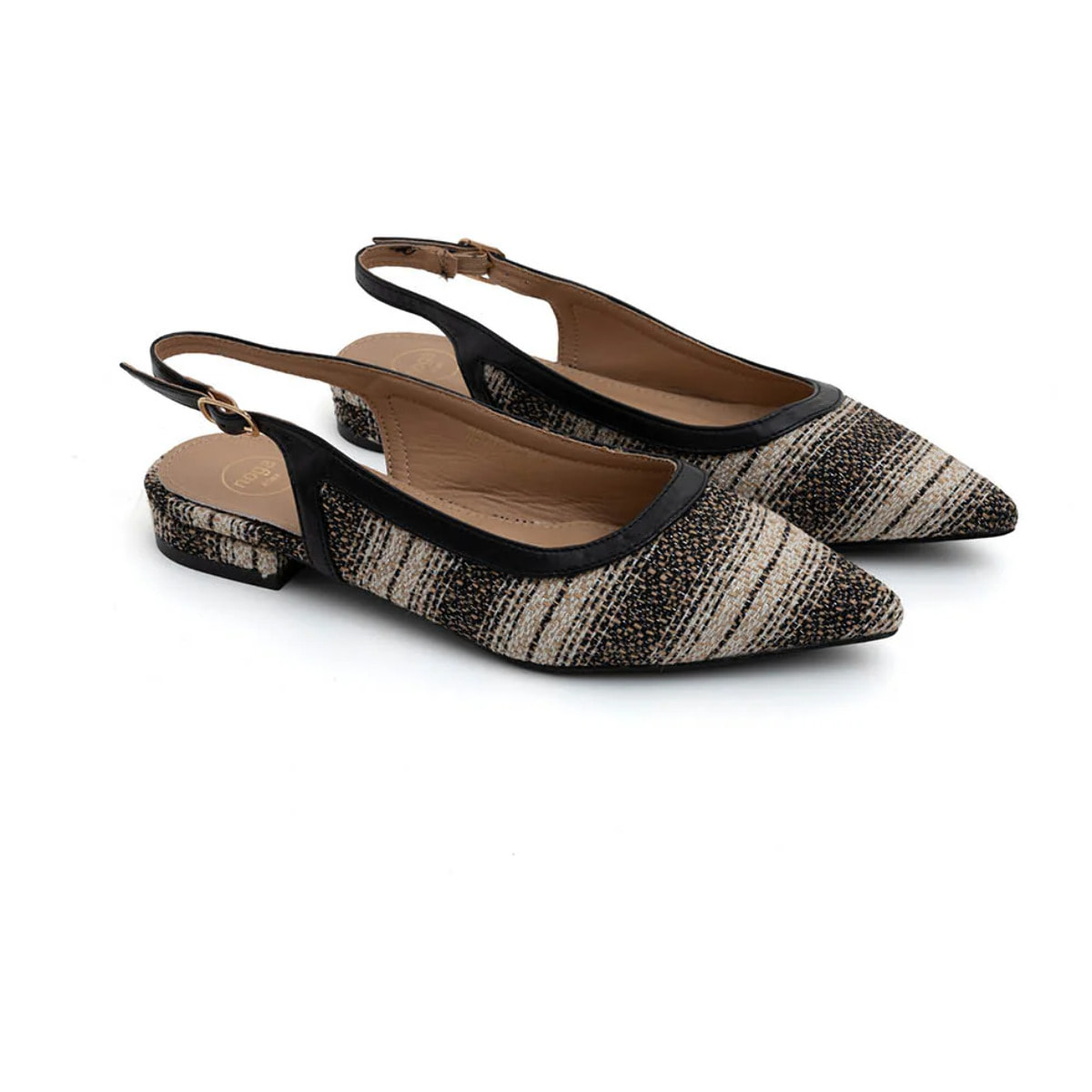 Slingback tonal texture - NERO