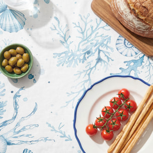 Nappe anti-taches JULIETA BLEU - en 100 % coton