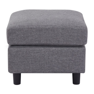 Canapé modulable 3 places + 1 pouf tissu gris AURIGA