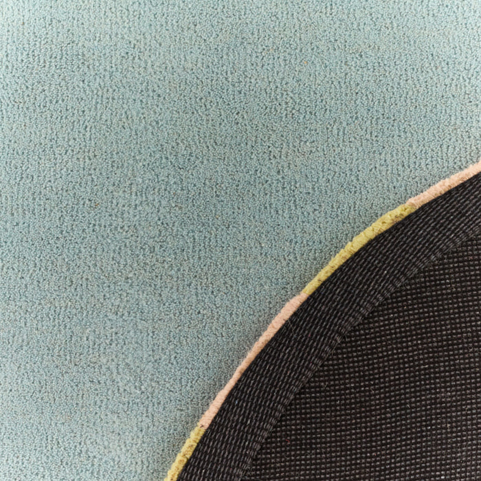 PANTONE - Tapis ovale en laine fait main RAYON TENDRE multicolore