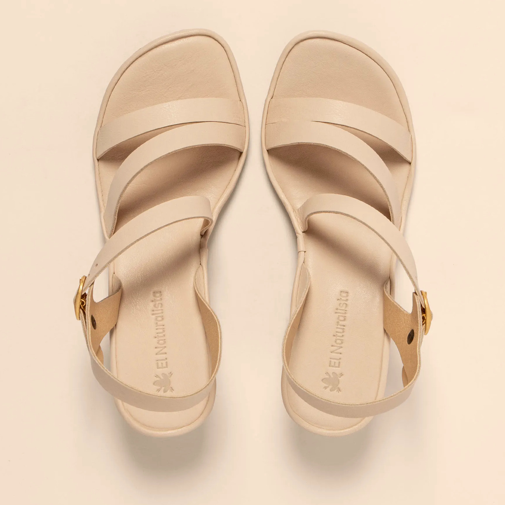 Sandalias con tacón N852 SOFT NAPPA CREAM/ GAIA color Cream