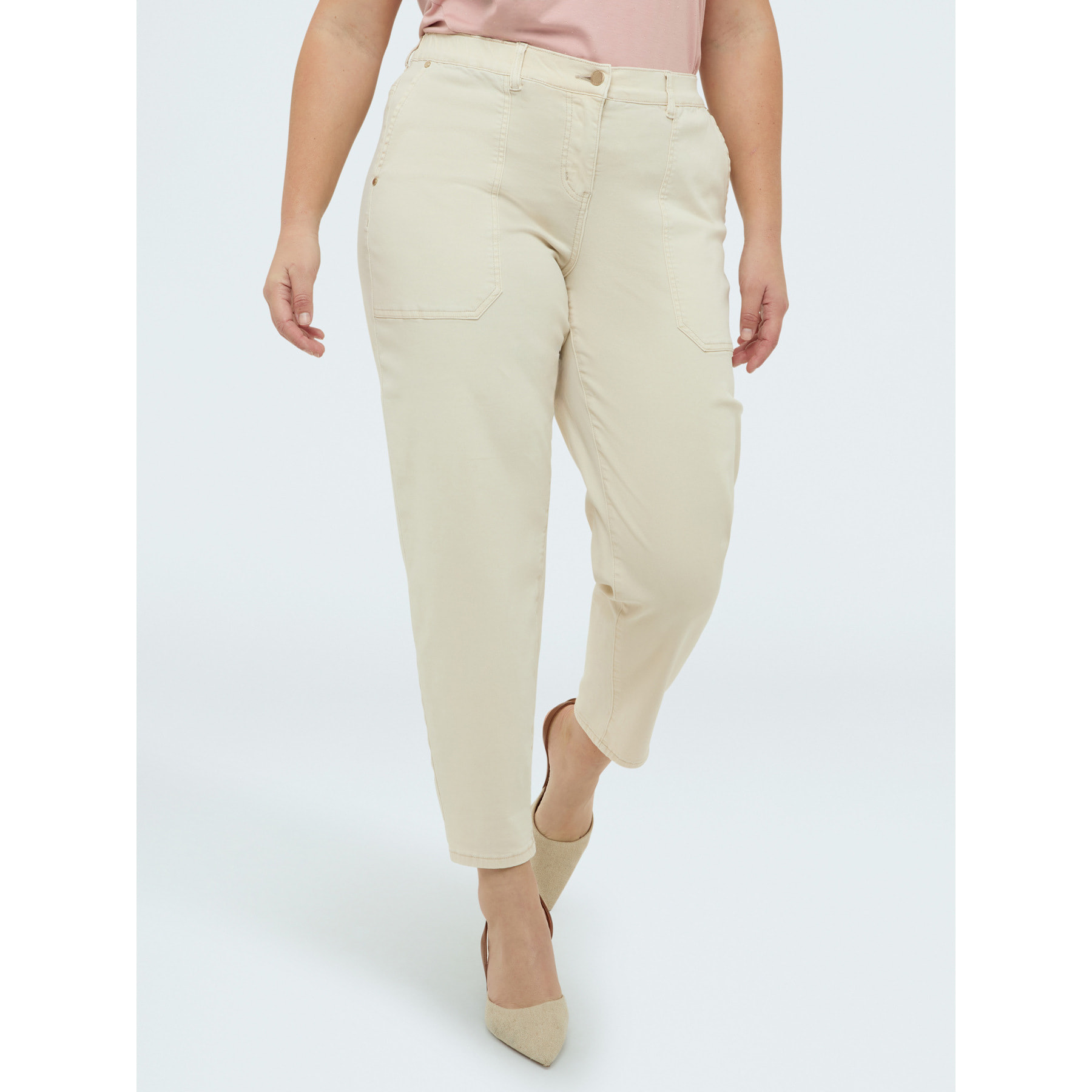 Fiorella Rubino - Pantaloni Carrot Fit in cotone - Beige
