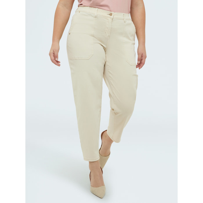 Fiorella Rubino - Pantaloni Carrot Fit in cotone - Beige