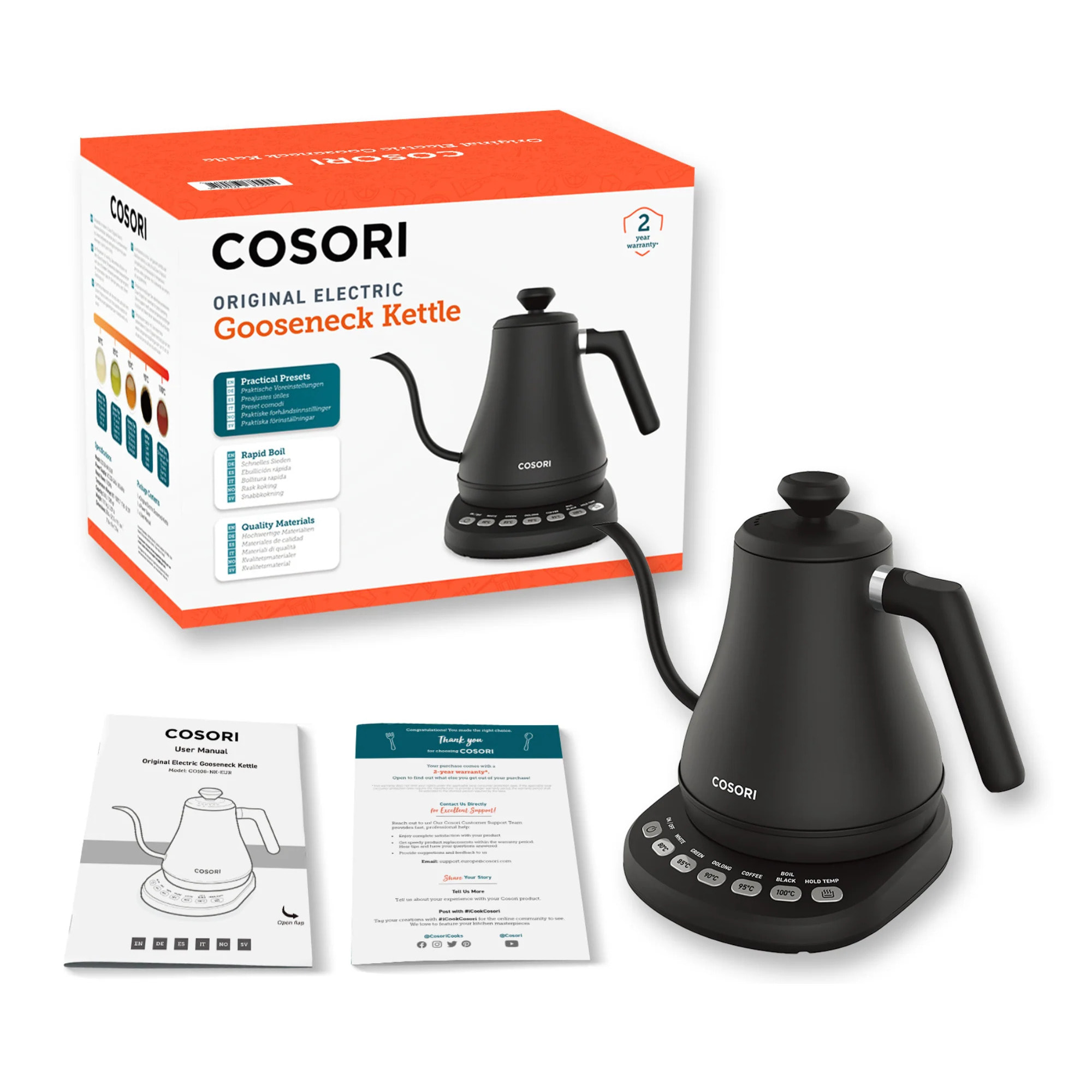 COSORI - Hervidor de agua Kettle Chef Edition 0,8 litros