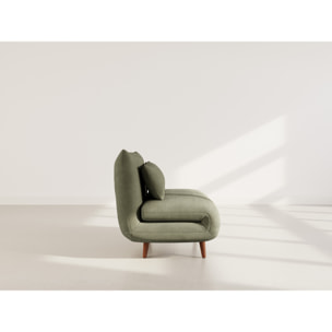 Lumi - Banquette convertible clic-clac 1 place en velours côtelé - Vert