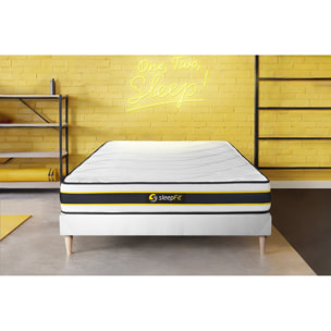 Ensemble matelas FLEXY + sommier kit blanc