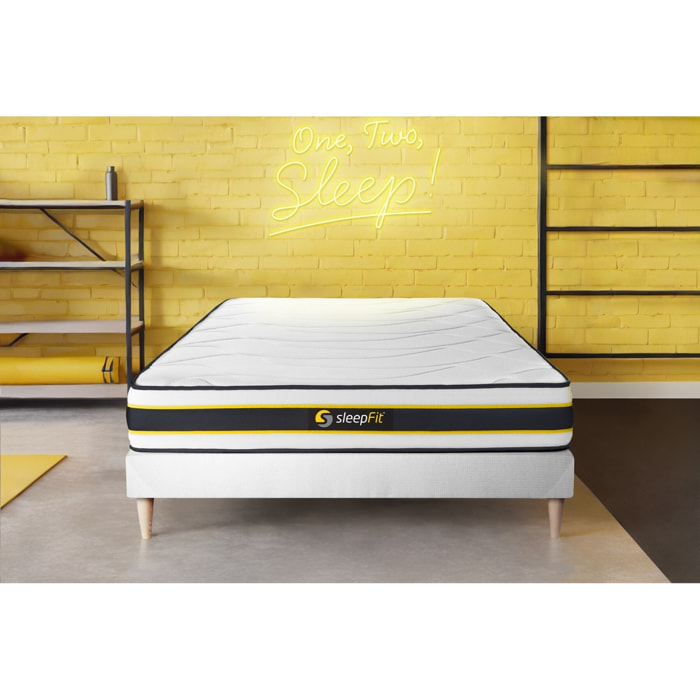 Ensemble matelas FLEXY + sommier kit blanc