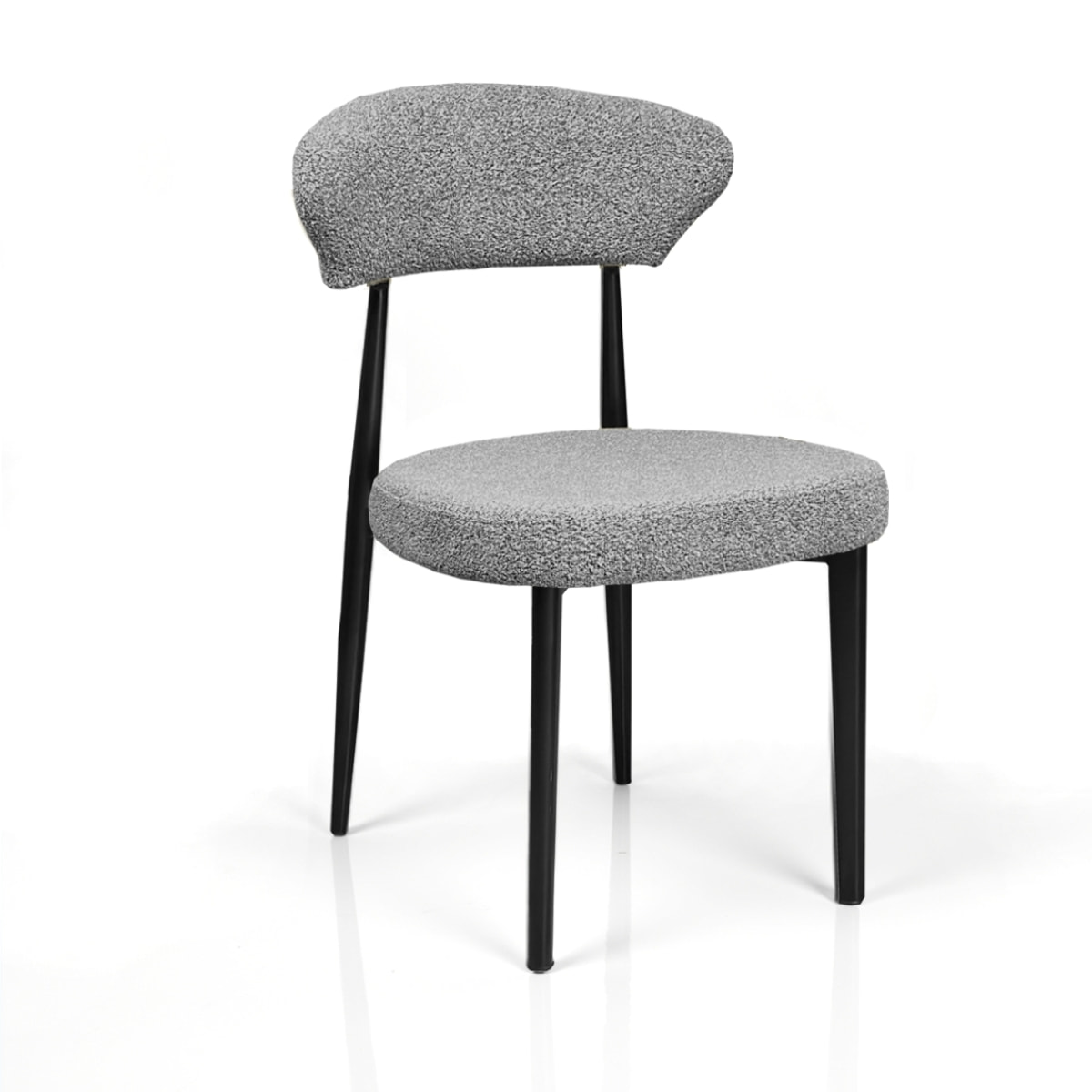 Lot de 2 chaises de salle à manger Tomasucci MELANIA, en tissu, gris, 57 × 48 × 81 cm