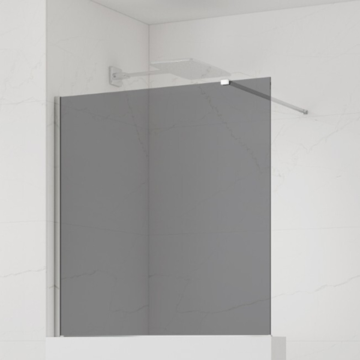 Walk-In 110x100 cm paroi de douche fixe à l'italienne + set d'installation + bras de montage 120 cm, chrome (SATBWIS110KSPR)