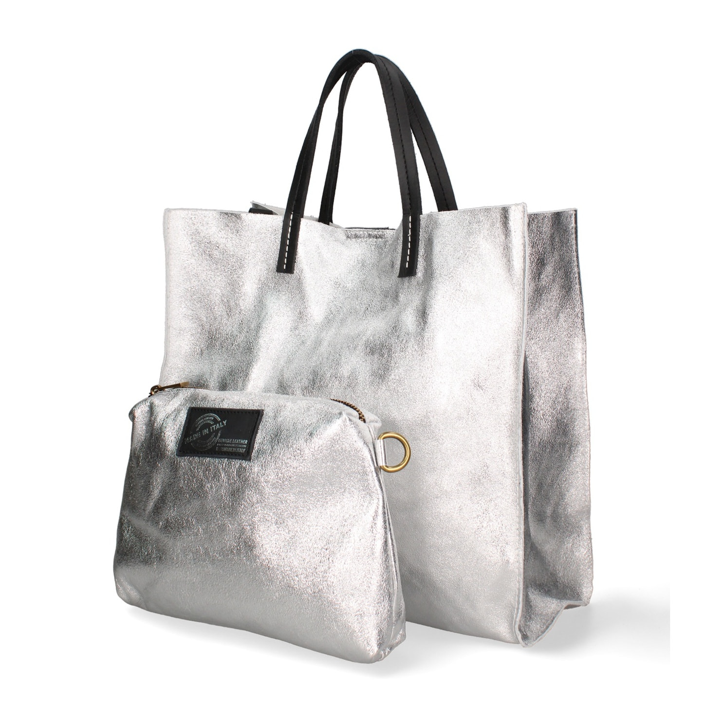 Borsa a mano da donna Made in Italy - Modello Ereva - 100% pelle - 34.5 x 32.0 x 17.0 cm