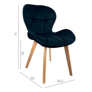 Silla Oslo Terciopelo Negro