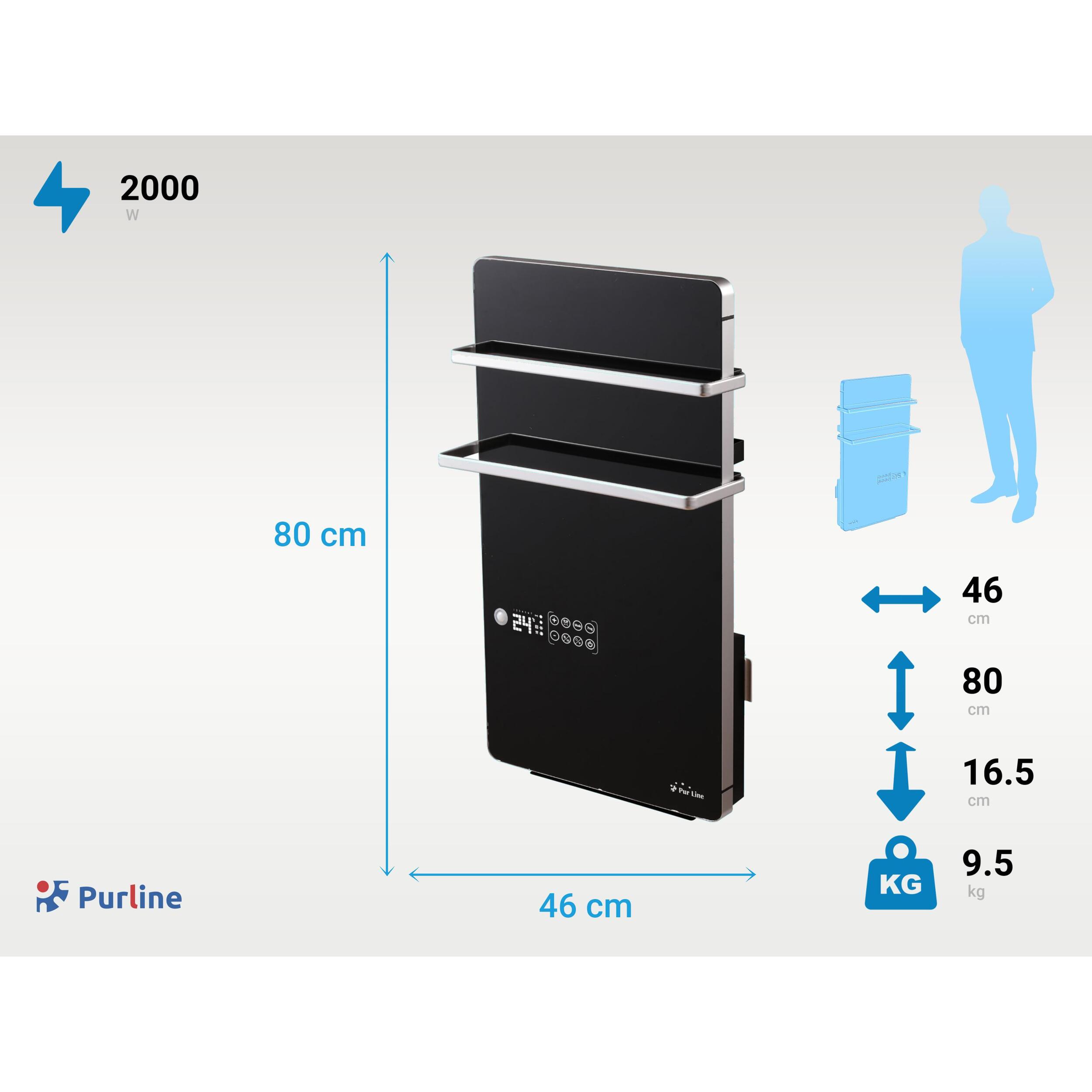 Sèche-serviettes numérique contrôle WIFI 2000W