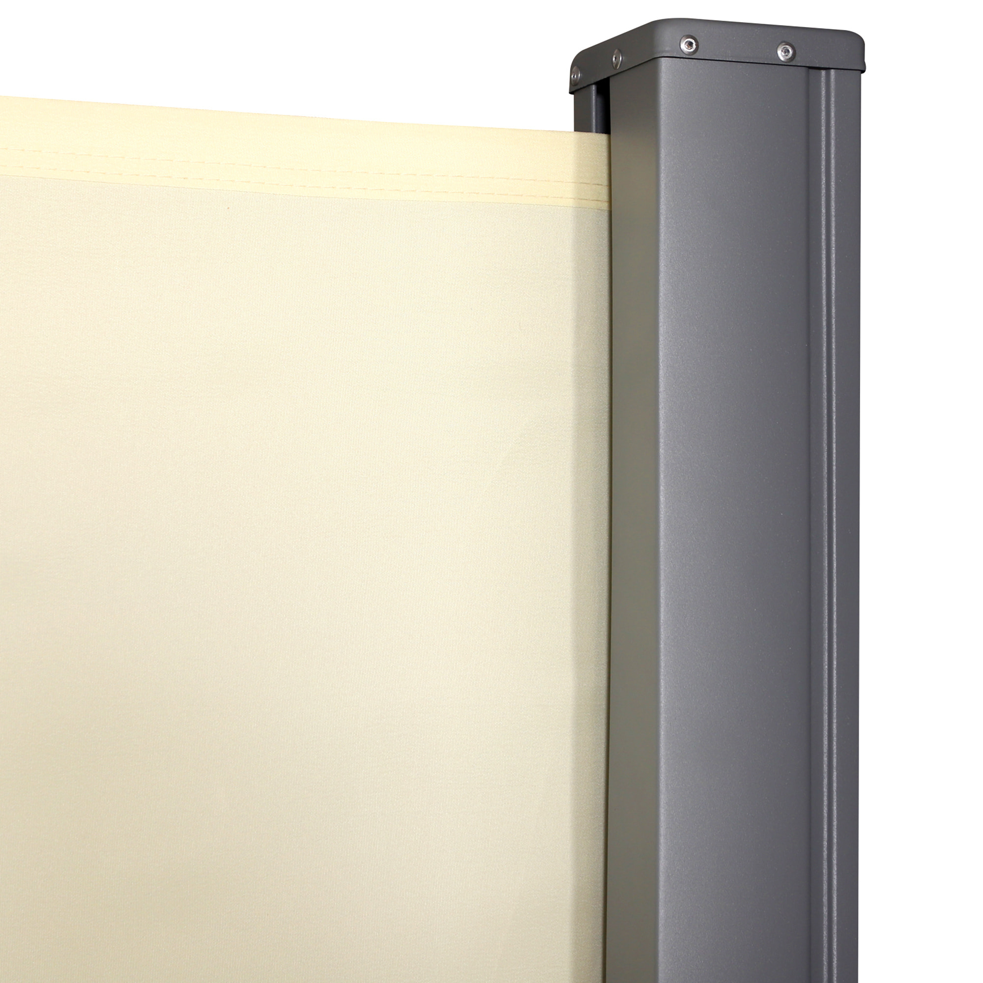 Toldo Lateral Retráctil 300x180 cm Pantalla Enrollable Mampara de Privacidad y Protección Solar para Jardín Balcón Terraza Crema