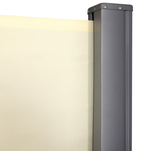 Toldo Lateral Retráctil 300x180 cm Pantalla Enrollable Mampara de Privacidad y Protección Solar para Jardín Balcón Terraza Crema