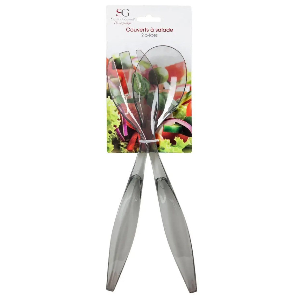 Couverts à salade "Square" gris charbon