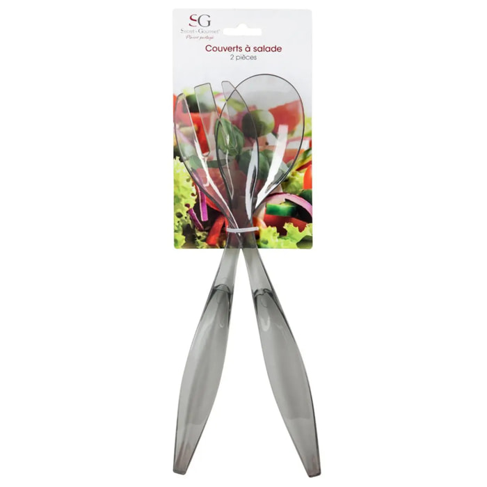 Couverts à salade "Square" gris charbon