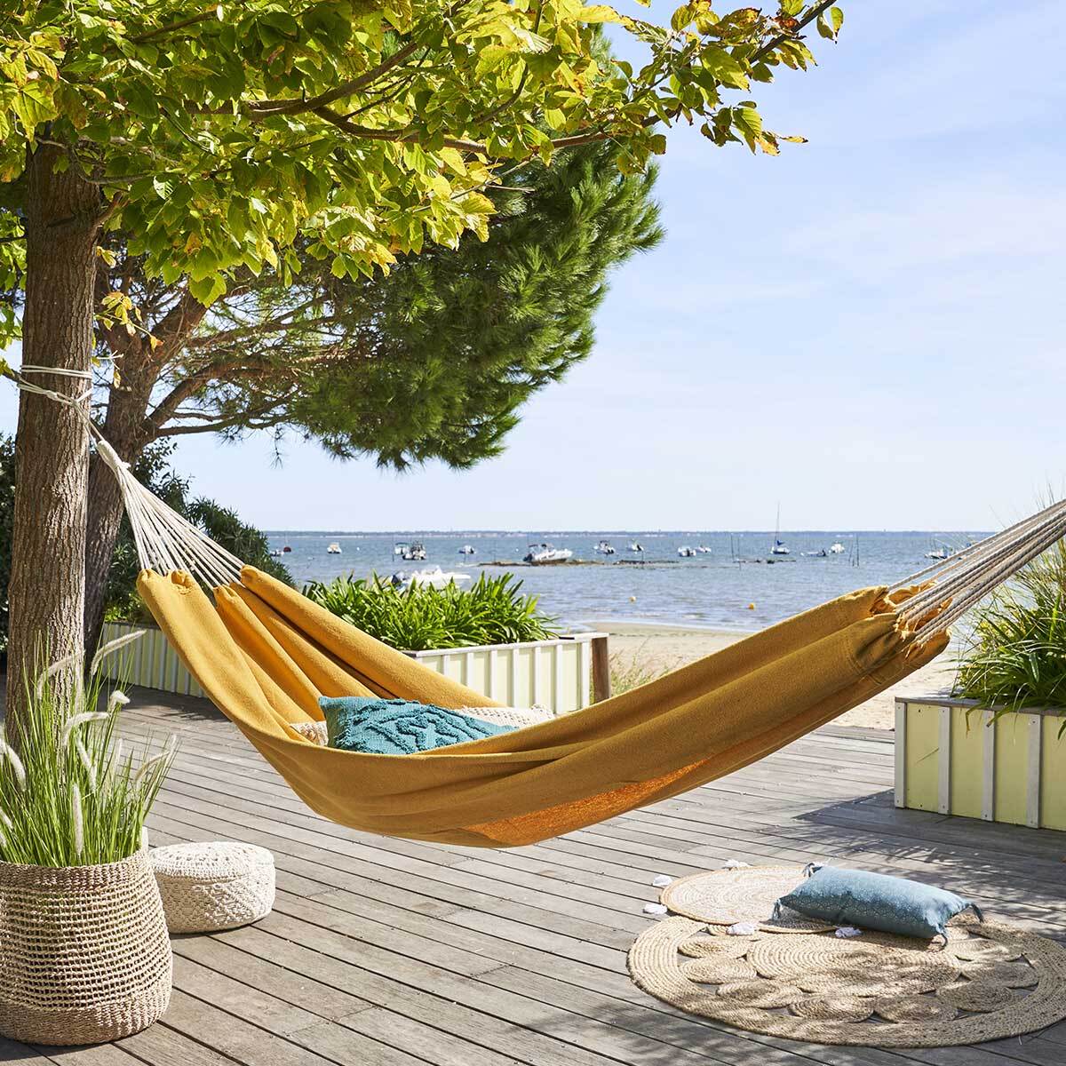 Toile de hamac double "Yaqui" ocre 307x150cm en polyester