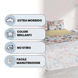 COMPLETO LETTO FANTASY, 100% Microfibra - ACQUERELLO