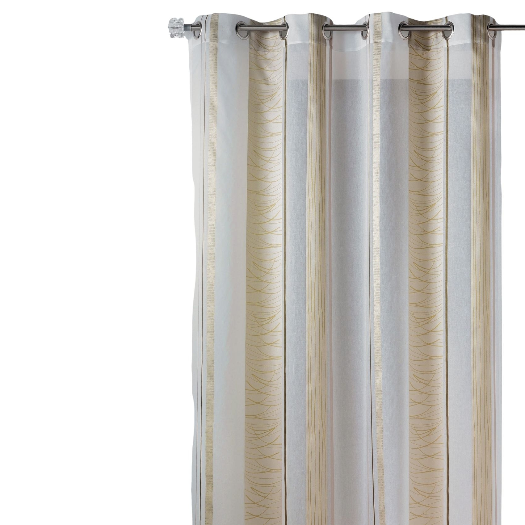 Voilage fantaisie en organza à rayures verticales design - Naturel