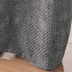 Rideau à œillets en velours chenille - Gris anthracite
