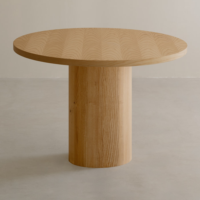 Table de salle à manger ronde en bois de frêne en différentes tailles