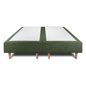 Lit avec tête de lit tapissée tissu et sommier tapissier Ep20