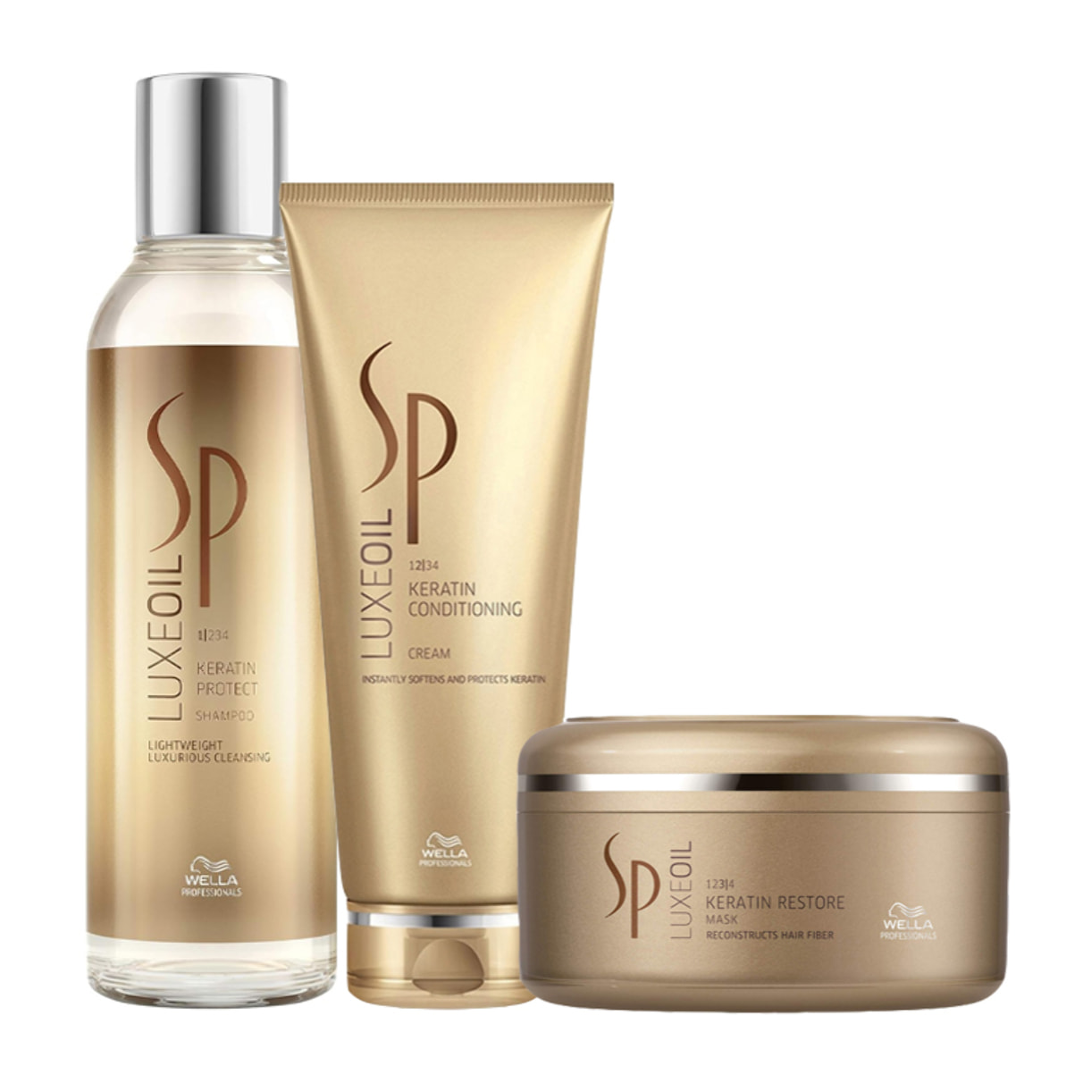 WELLA Kit Luxe Oil Keratin Shampoo 200ml + Conditioning Cream 200ml + Mask 150ml