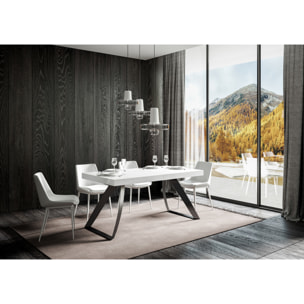Tavolo allungabile 90x200/304 cm Proxy bianco frassino telaio Antracite