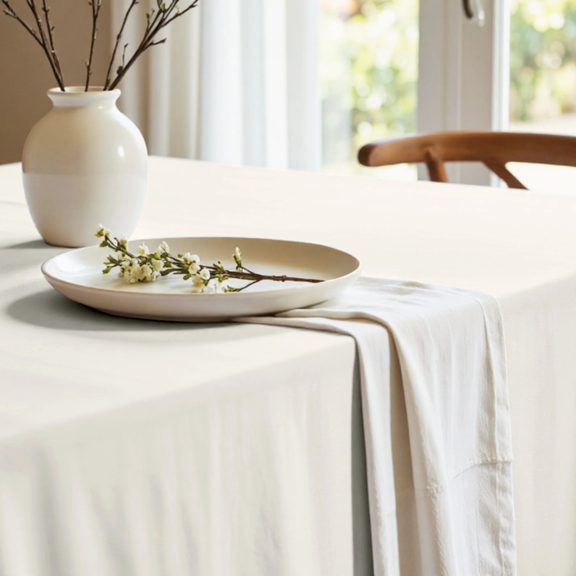 Nappe en résine anti-taches XL Uni lin 102