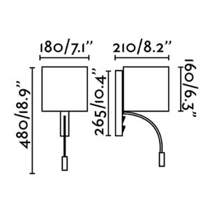 TIRA Lampe applique blanche avec lecteur LED