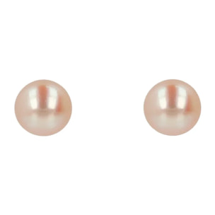 PERLAVIVA - Orecchini a Bottone con Perle Coltivate d'Acqua Dolce Bianche Ø 4/4.5mm