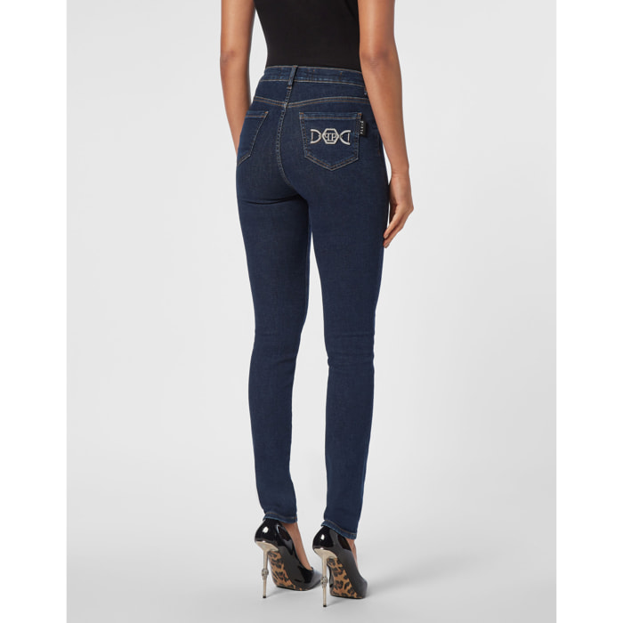 PHILIPP PLEIN Jegging de cintura alta HEXAGON