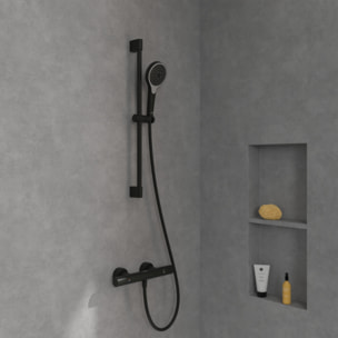 Mitigeur douche thermostatique Universal rond Noir mat
