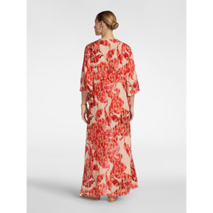 Elena Mirò - Vestido largo estampado - Rojo