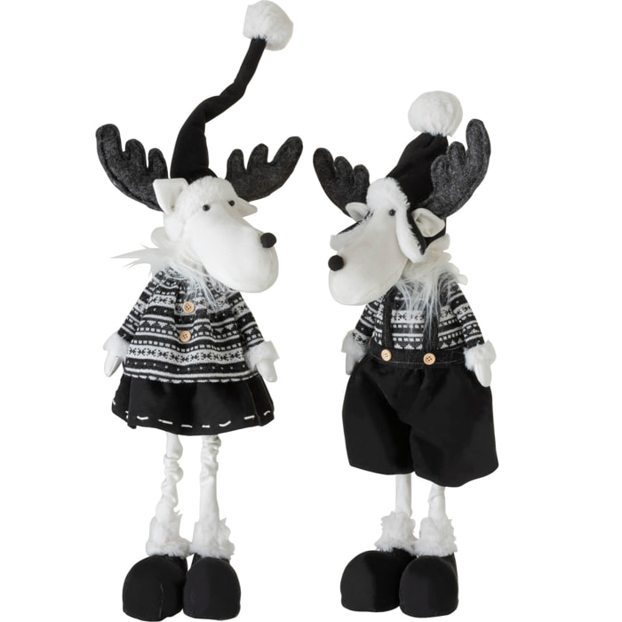 J-Line figurine Renne Debout Decoratif - textile - noir - small - 2 pcs