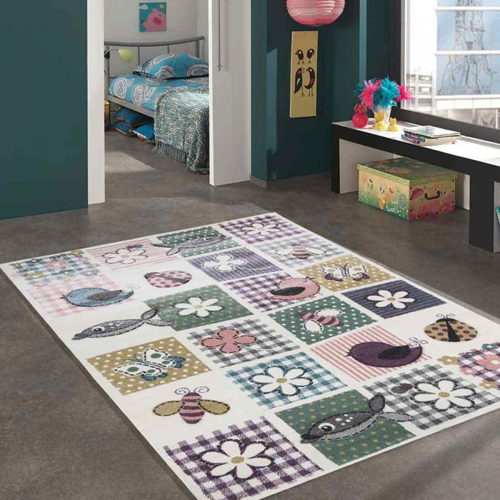 Tapis enfant tissé motif géométrique LANE