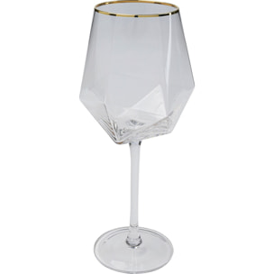 Verres à vin Diamond dorés set de 4 Kare Design