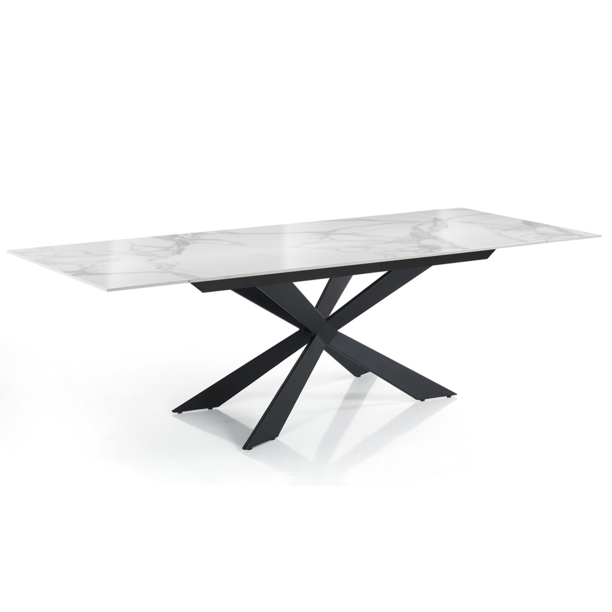 Tomasucci MELVIN EVO 160 MARBRE BLANC - Table extensible NOIRE