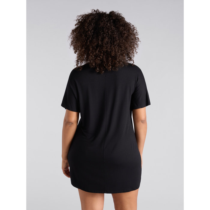 Fiorella Rubino - Camiseta maxi con escritura - Negro