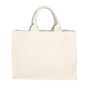 Borsa a mano da donna - Modello False - Misto pelle e tessuto - 31.0 x 41.5 x 15.5 cm