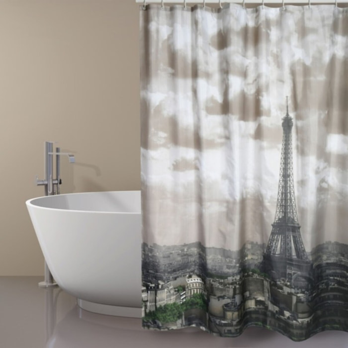 Rideau de douche Polyester 180x200cm Paris - Anneaux inclus MSV