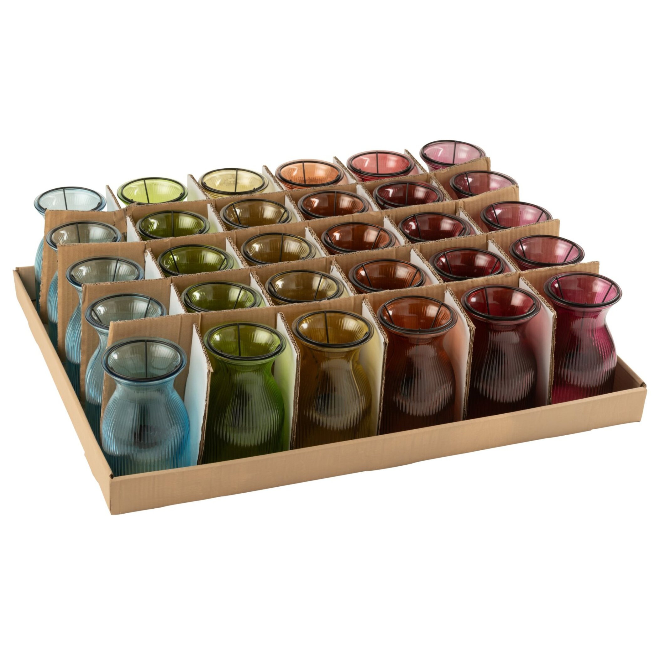 J-Line plateau bougeoir Popa - verre - mix - 6 pièces