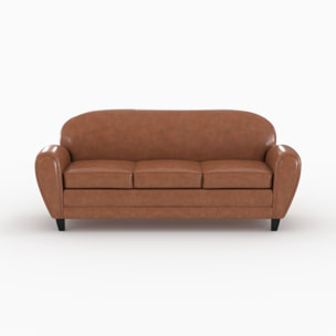 Ensemble canapé et fauteuil camel 4 places - Club