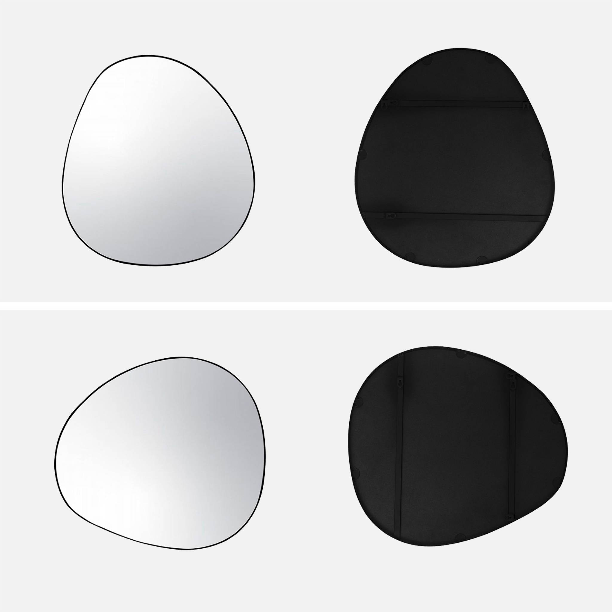 Miroir organique en métal noir HARPER