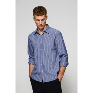 Camisa azul St James a rayas regular fit con logo Rigby Go