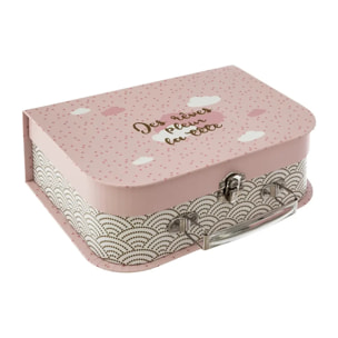 Set de 3 valisettes "Douceur" rose L24/27/30cm