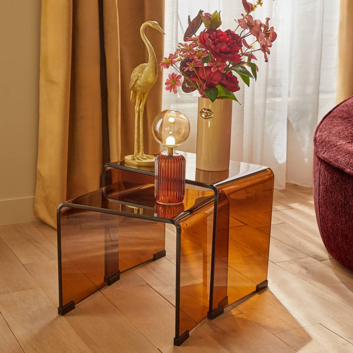 lot de 2 tables gigognes rectangulaires Lénia ambre