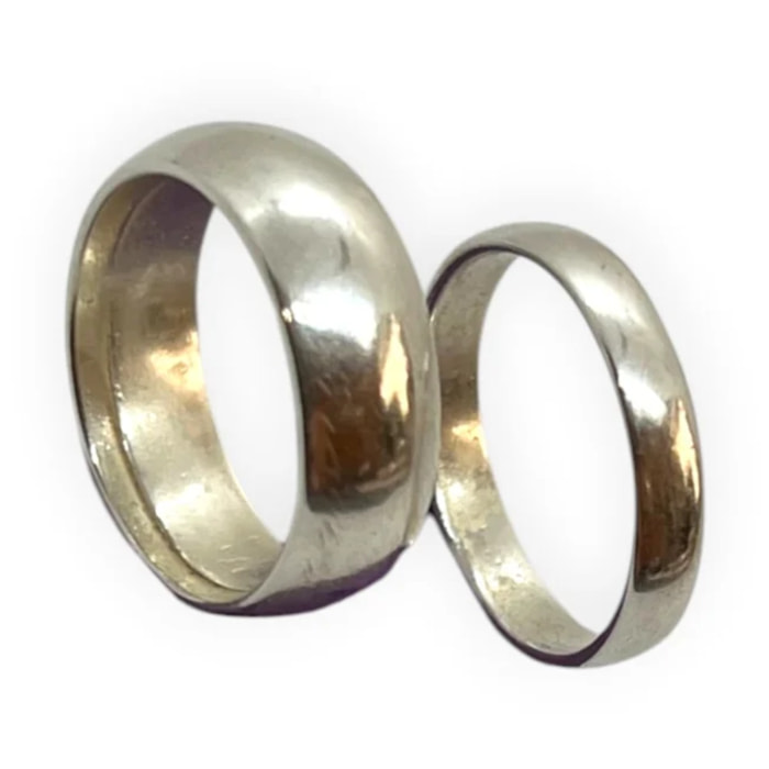 Pack alianzas mini laton plata 10µ