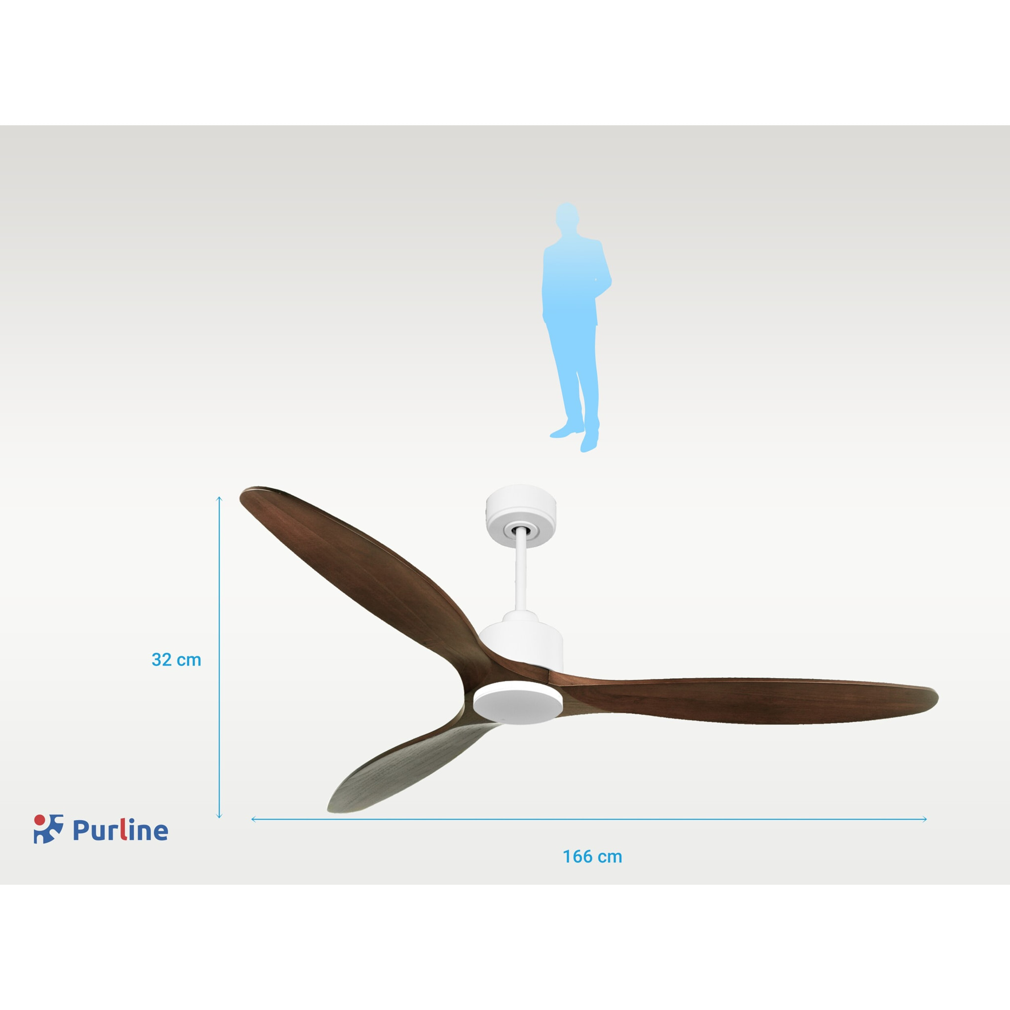 Ventilador de techo Reversible Termostato Wifi Motor DC Techos Inclinados Mando a Distancia Hypersilence Memoria SabaD166C0364884 PURLINE