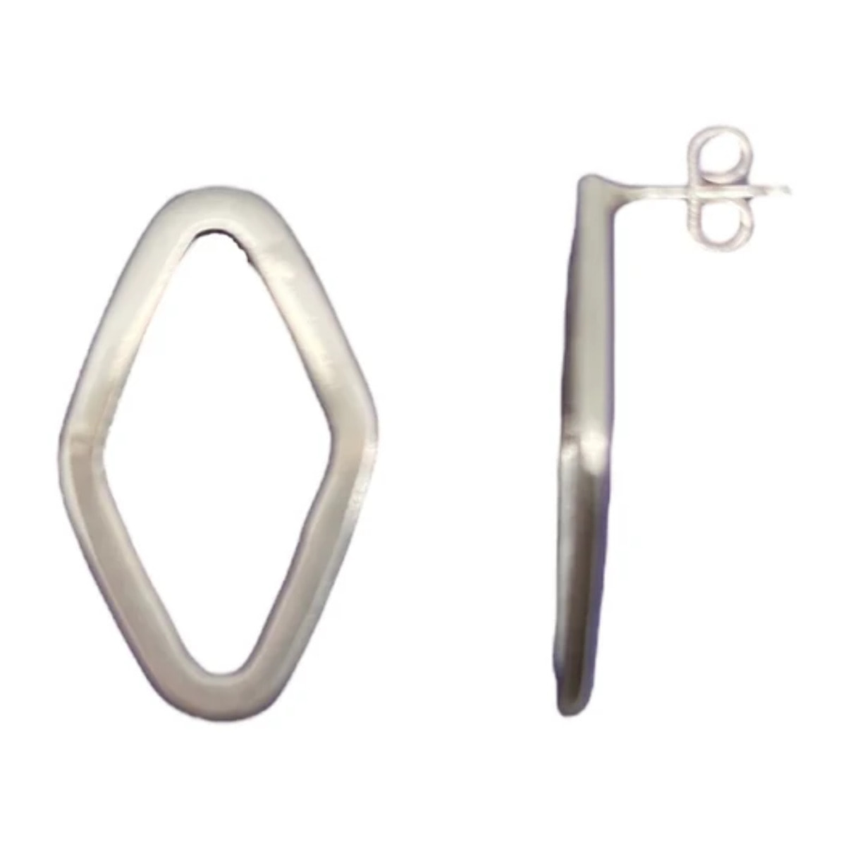 Pendiente rombo en plata 10µ